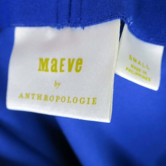 Anthropologie Maeve Slim Flounce Skirt Asymmetrical Ruffle Hem Royal Blue Small - Picture 5 of 5